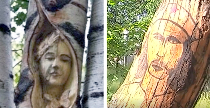 В Закамске разгорелся скандал из-за рисунков на деревьях 