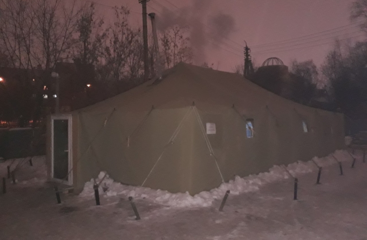 В Перми установили палатку для обогрева бездомных 