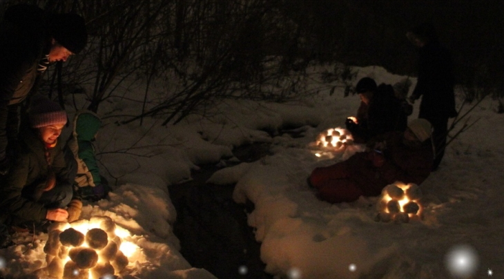 Снежные фонари муми троллей