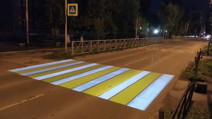 В Перми появился переходный переход с лазерной подсветкой